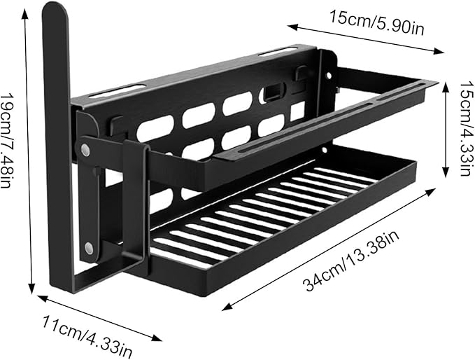 Griddle Storage Rack - Outdoor Grill Seasoning Holder,Barbecue Tool Organizer - for Oil Bottles Spatulas Shovels Towels Utensils Accessories Holder Organization Camping Patio Garden Backyard Picnic