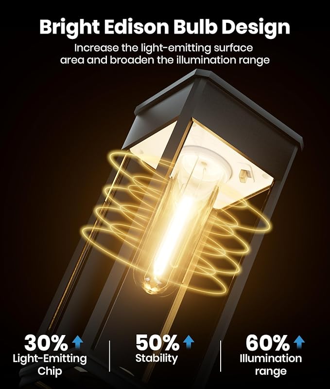 Solar Pathway Lights Outdoor, 2 Pack Bright Solar Lights Outdoor, IP65 Waterproof Solar Garden Lights Solar Powered Landscape Lighting for Yard Patio Walkway Driveway Pathway (Warm White)