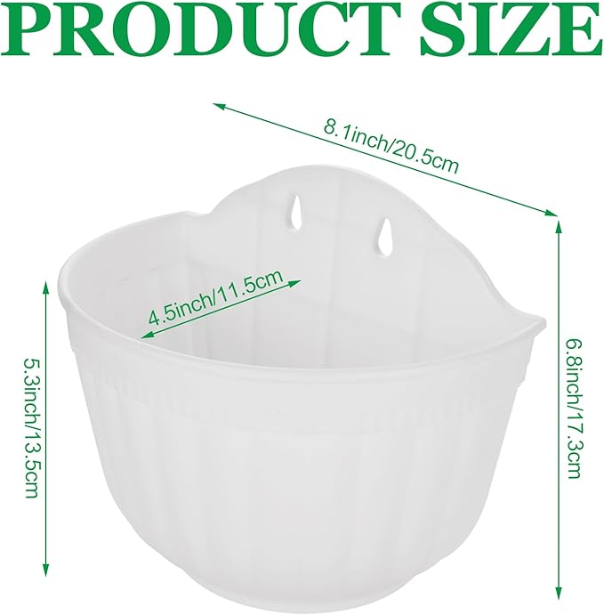 8 Pack Vertical Wall Planters for Indoor Plants Living Wall Planter Outdoor Walls Plant Holder with Hook White Walls Hanging Planter Resin Flower Pot Basket for Garden Railing Balcony Fence