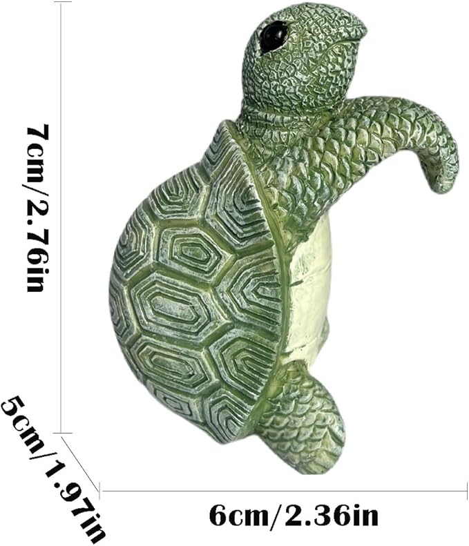 Cute Climbing Tortoise Flower Pot Hugger Figurines Resin Hanging Turtle Statue Planter Pot Decorations for Home Garden Fence Balcony Patio Lawn Yard Ornaments