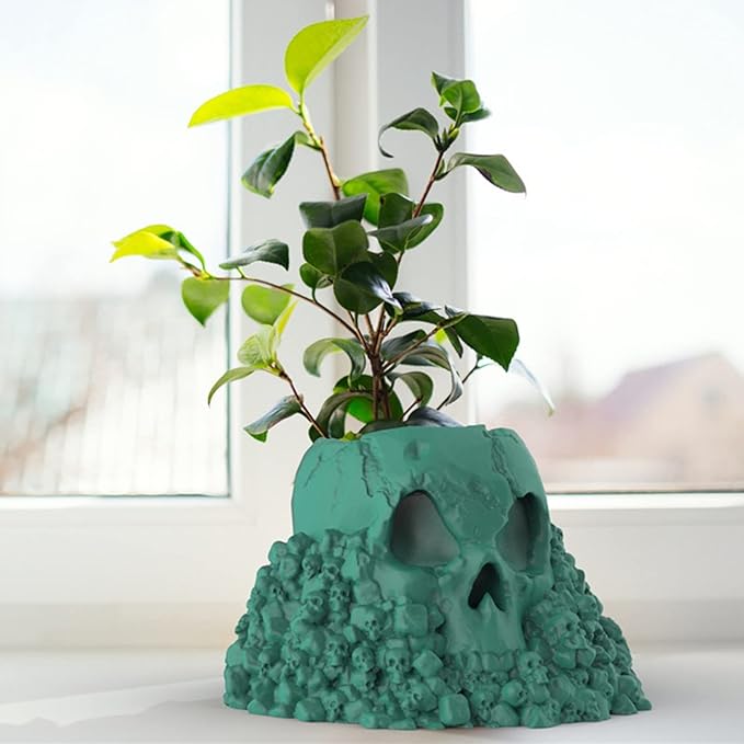 Skull Mountain Concrete Flower Pot Silicone Mold Succulent Planter Vase Cement Clay Mold Plaster Epoxy Resin Candle Pen Holder Mould Desktop Decoration