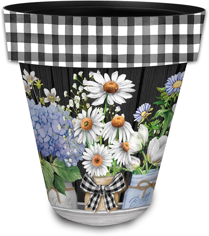 Briarwood Lane Summer Planter 14" x 15" x 15" Crated Mason Jars Large for Summer Planter