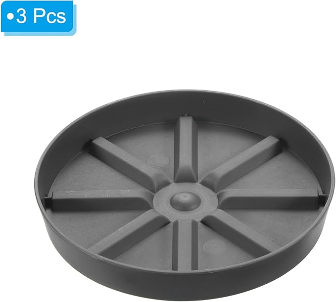 PATIKIL Plant Pot Saucers 7.5 Inch, 3 Pack Plastic Round Plant Pot Thicker Flower Drip Tray for Indoor Outdoor, Gray