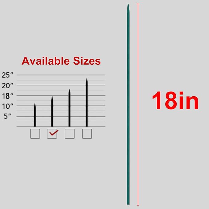 50 PCS 18" Plant Sticks Support, Green Bamboo Sticks, Garden Wood Plant Stakes, Floral/Orchid/Tomato Plant Support Stakes, Wooden Sign Posting Garden Sticks