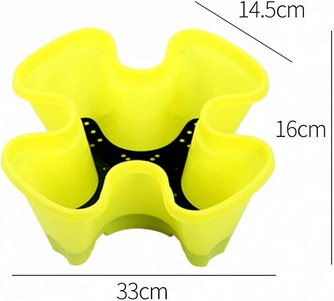 Tier Stackable Strawberry, Stacking Flower Pot Tower Herb, Flower, & Vegetable Planter-Vertical Gardening Indoor/Outdoor Stacking Garden Pots,Yellow