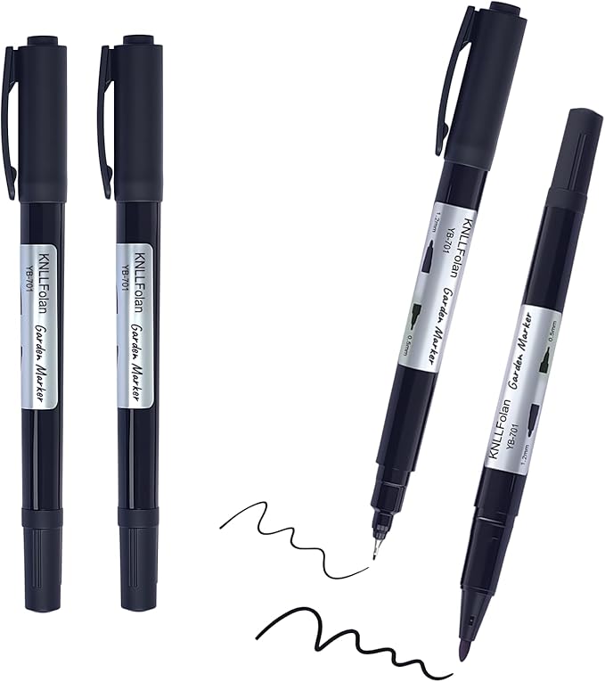 2 pack garden markers permanent markers black for garden plant labels