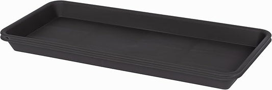 2 Pack of Plastic Plant Tray Saucer Rectangular, Plant Trays Saucers for Indoors Outdoor, Plant Water Drip Tray for Flower Pot Planter, Windowsill Plant Tray (6.5 X 13 Inch, Brown)