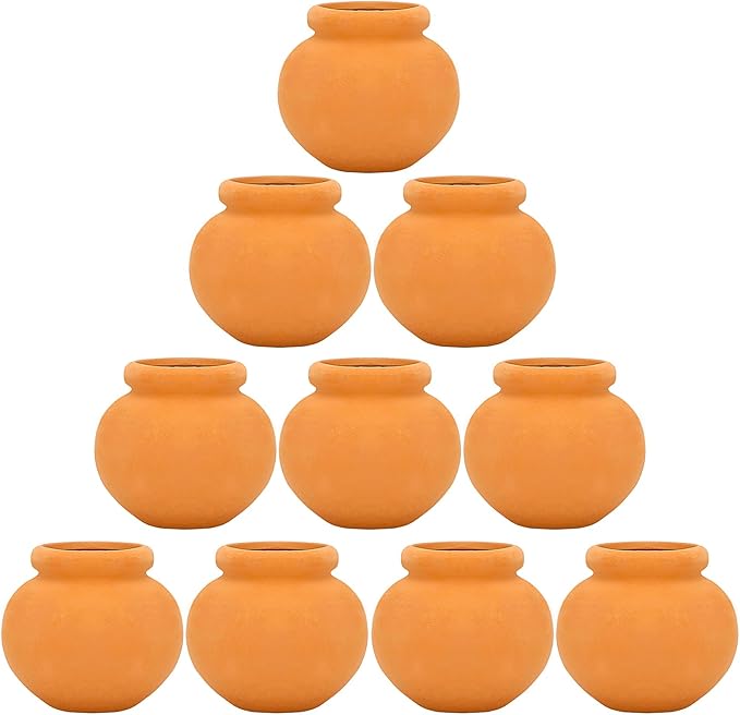 ONEST 10 Pieces Miniature Tiny Clay Pots Mini Flower Pottery Planter for DIY Garden Plants Office Home Decoration