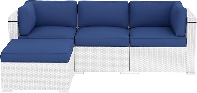 Oakcloud Oakmont Outdoor Replacement Cushions for Patio Furniture,Water-Resistant Cushion for Patio Conversation Set,9-Piece Cushions for 4-seat Outdoor Sectional Sofa(Dark Blue)
