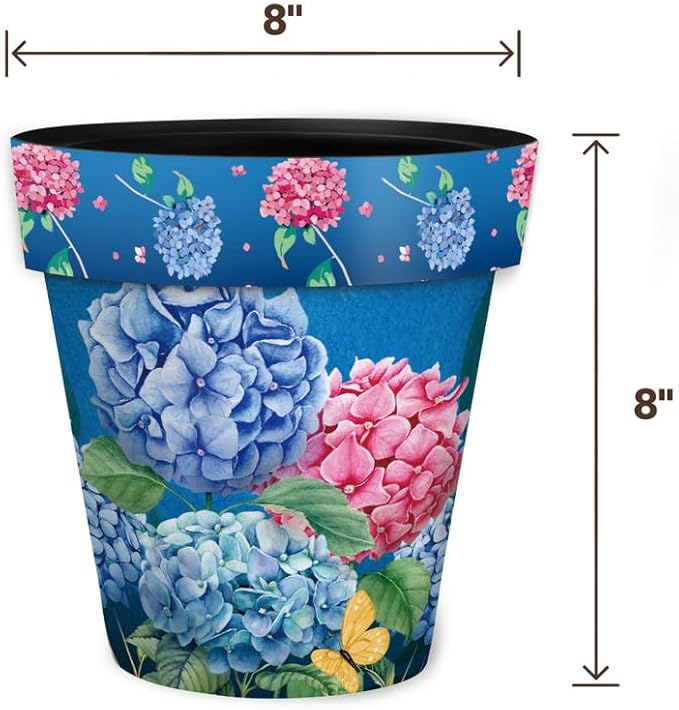 Briarwood Lane Summer Planter 8.5" x 8.5" x 8.5" Colorful Hydrangeas Small for Summer Planter