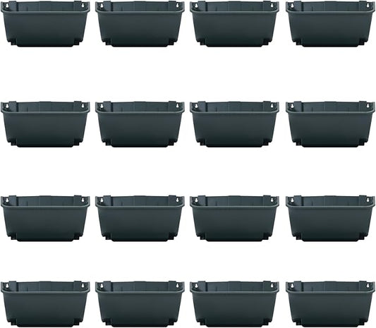 Vertical Wall Planter, Wall-Mounted Living Garden Planter with 16 Plastic Pots Stackable Wall Hanging Flower Pot Clasp Design for Vegetables Flowers (Army Green 16)