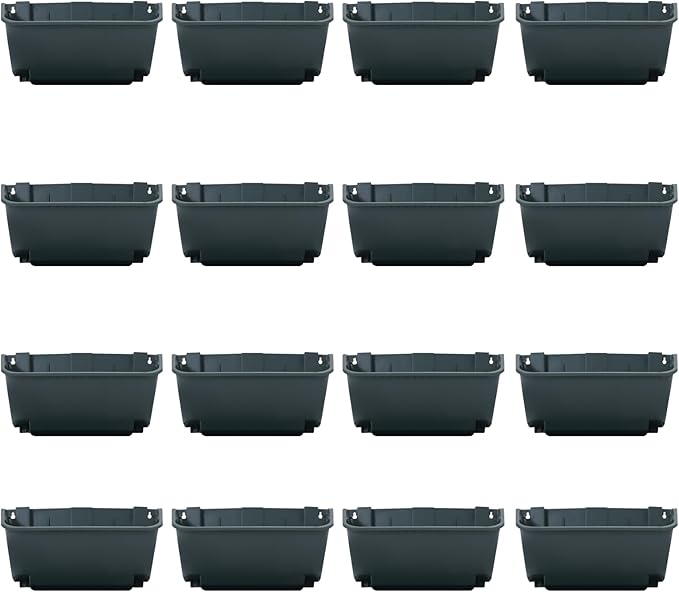 Eapmic Vertical Wall Planter with 16 Pots, Hanging Garden Plant Flowerpot Holder, Stackable Wall-Mounted Planter, Balcony Planters for Flowers Vegetables Fruits (Army Green, 16 Pots)