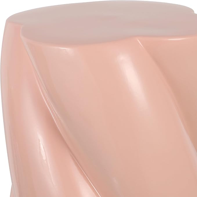JONATHAN Y TBL1036B Yves 18" Modern Minimalist Rope Twist Ceramic Indoor/Outdoor Garden Stool, Bohemian, Coastal, Cottage, Traditional, Spill-Proof, Living Room, Garden Room, Patio, Pink