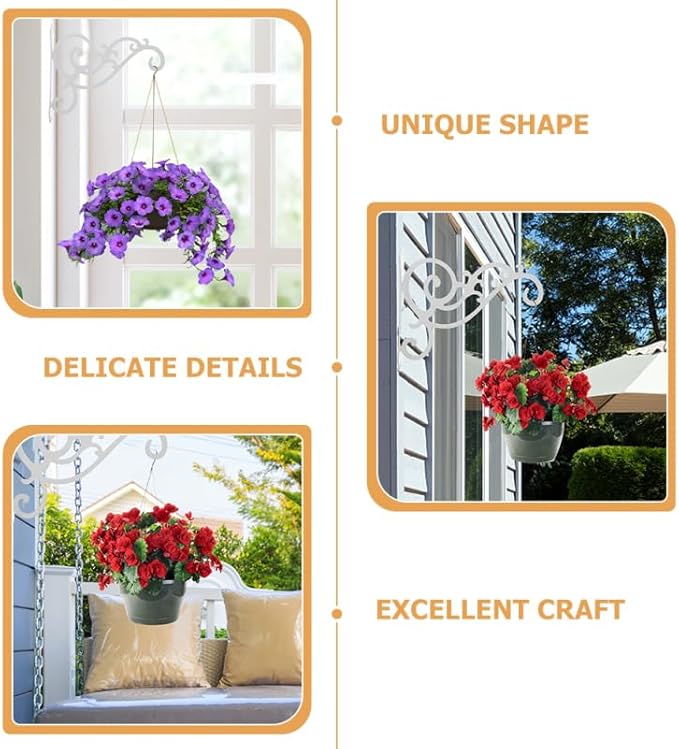 Garden Wall Mount Hanging Plant Bracket Decorative Hook for Pots Baskets and Wind Chimes Planter Holder for Outdoor and Indoor Use