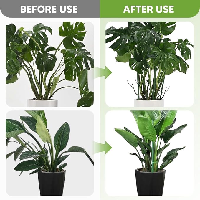 5 Packs Stackable Monstera Plant Support with Twist Ties, Garden Plant Support Stakes for Indoor Outdoor Potted Plants, Garden Plant Poles for Climing Plants Stem Support Structures (Green)