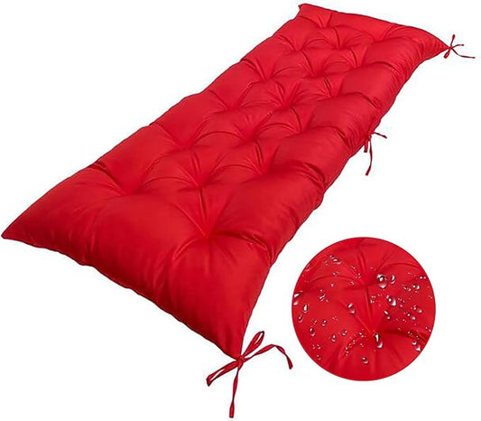Outdoor Waterproof Bench Swing Chair Cushion Garden Furniture Loveseat Cushion,40"x20" Waterproof Patio Wicker Seat Cushions for Lounger Garden Furniture Patio Lounger Bench, Red