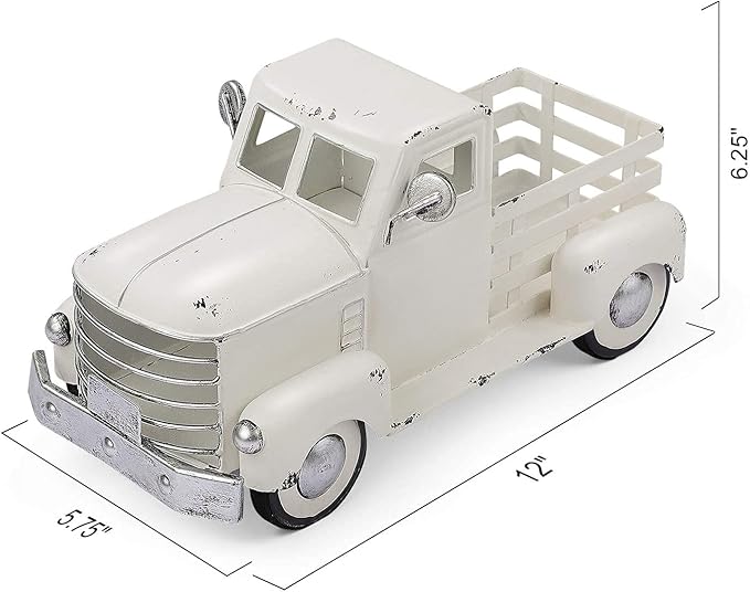 Vintage Metal Truck Planter,Farmhouse Truck Decor,DIY Home Decor & Seasonal Decor,White