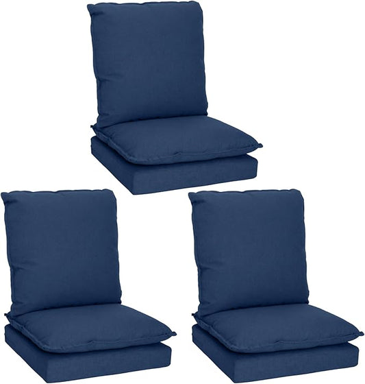 Joyside Outdoor Chair Cushions Set, 24x24 Inch Smile Patio Furniture Cushions, 6’’ Thick, Double-Layer, Water Resistant & Fade Resistant, Outdoor Replacement Cushions for Seat and Sofa
