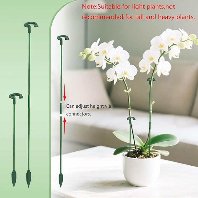 Pack of 30 Small Plant Stakes for Indoor Plants 6.7 Inches Single Stem Plant Support Stakes for Phalaenopsis/Orchid Flower/Succulent