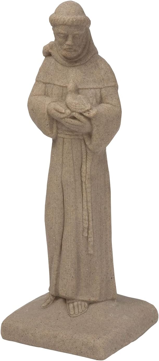 Emsco Group 2230-1AZ Saint Francis Statue – Natural Sandstone Appearance – Made of Resin – Lightweight – 29” Height