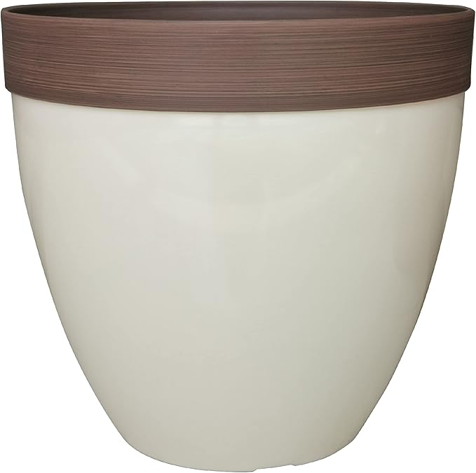 Southern Patio Hornsby Resin Outdoor Planter with Drainage Hole and Plug, Beige