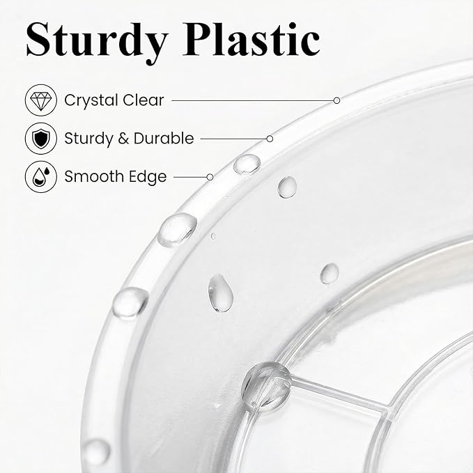 30 Pack Plant Saucer 6 Inches Plant Trays for Pots Plastic Round Drip Trays Flower Pot Saucers Clear Planter Water Tray Plant Drainage Tray, Clear