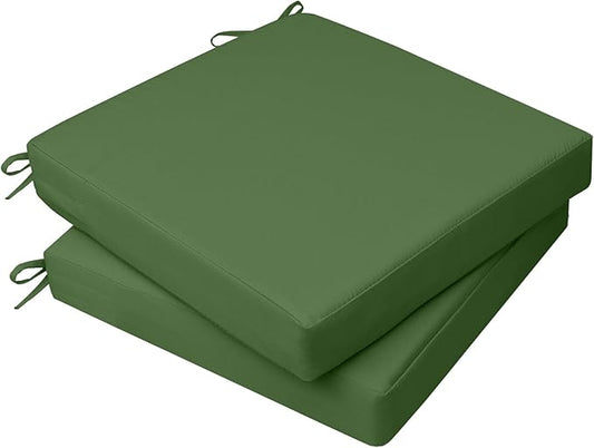 AAAAAcessories Outdoor Seat Cushions for Chairs, Waterproof, Fade-Resistant, 18" x 18" x 2", Patio Furniture Replacement Cushions, Set of 2, Dark Moss Green