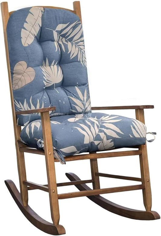 Indoor Outdoor Seat Back Chair Cushion Tufted Rocking Chair Replacement Cushions for Patio Home Garden Office Blue Grey
