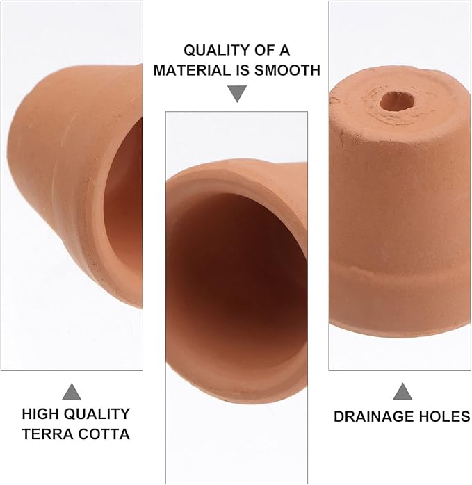 HANABASS 30pcs Terracotta Pots Drainage Mini Clay Cactus and for Crafts Wedding Favors and Home Decor