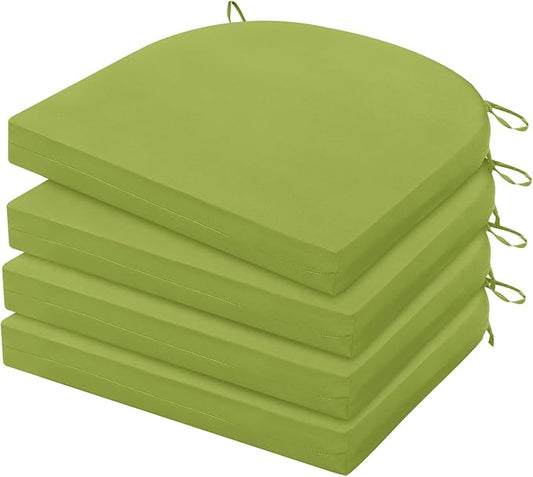 HARBOREST Outdoor Chair Cushions Set of 4, Water Resistant Patio Chair Cushions with Ties, Outdoor Seat Cushions for Patio Furniture, 17"x16"x2", Grass Green