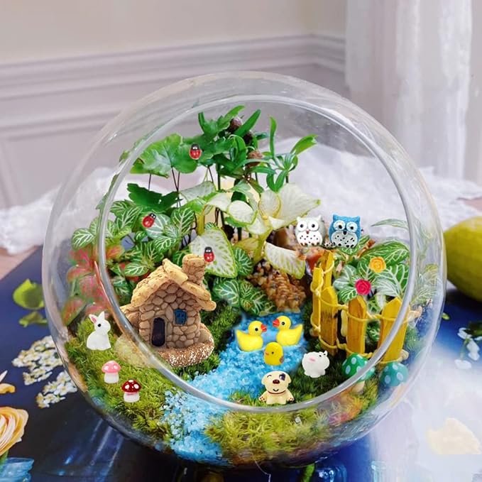 Dracarys Selected 50 Pieces Fairy Garden Accessories, Animals, Miniature Figurines, Micro Landscape Ornaments Kit, DIY, Environmental Resin