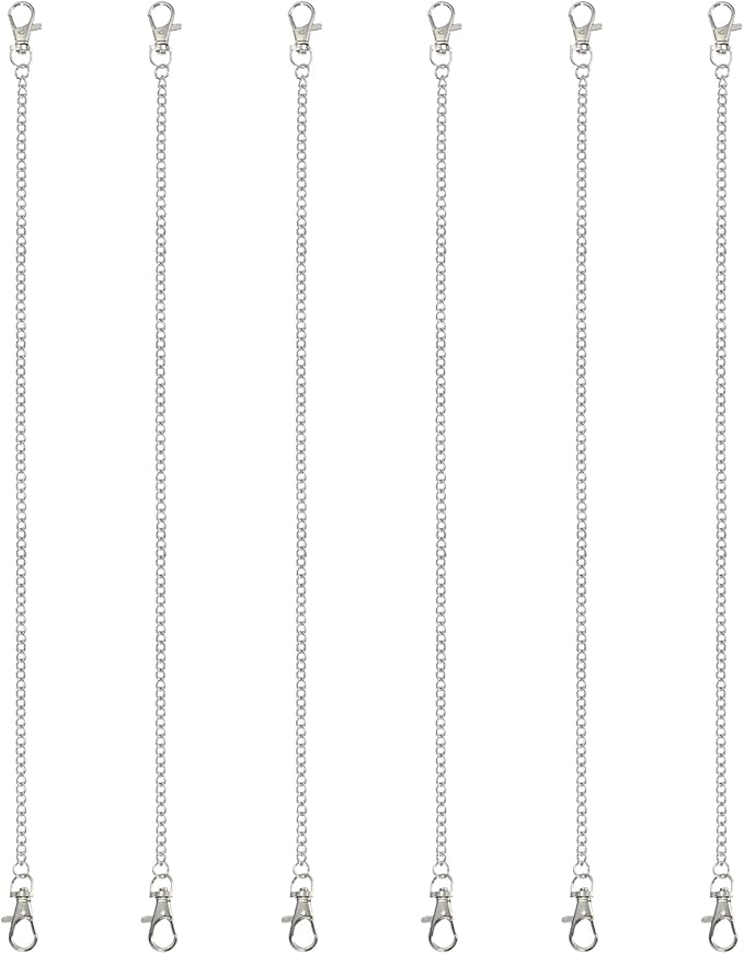PATIKIL Hanging Chains with Lobster Clasp, 6 Pcs Plant Hangers for Bird Feeders Planters Lanterns Wind Chimes Chalkboards and Ornaments, Silver