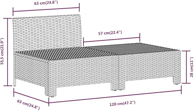 Garden Lounge Set Gray Poly Rattan Medium Lightweight Outdoor Furniture Set Garden Seating Ensemble for Pond Backyard
