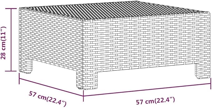Footrest Grey Poly Rattan, Powder-Coated Steel Outdoor Patio Set Garden Furniture Set Garden Seating Ensemble for Pond Backyard