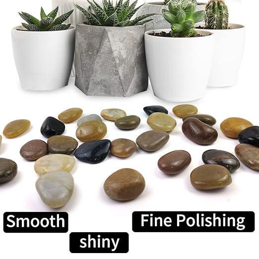 20LB High Polished Colorful River Rocks,1-2.2 Inch Mixed Colorful Pebbles for Garden Landscaping, Decorative Stones for Fish Tank, Vase Filling, Outdoor Decorative River Rocks