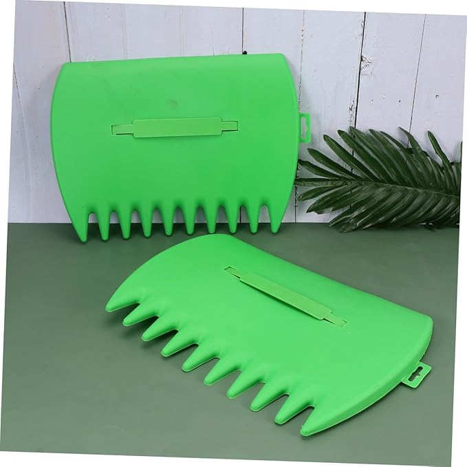 BESTonZON 2pcs Leaves Cleaning Rake and Spade Set for Fallen Leaves Removal Green Hand Tools for Garden and Lawn Care Sturdy Rake Accessories for Yard Maintenance
