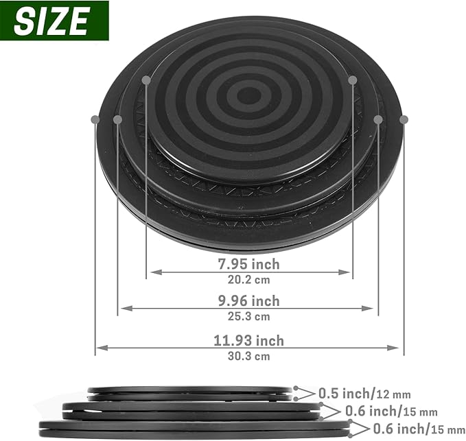 8" Bonsai Turntable Heavy Duty Rotating Garden Swivel Stand for Easy Trimming and Displaying Potted Plant