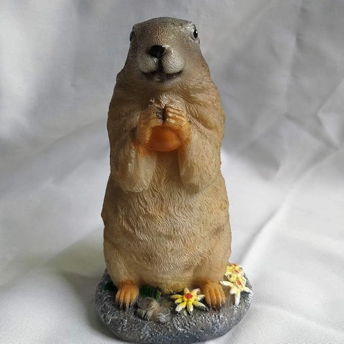 Garden Statue Lawn Ornament Animal Garden Statue Sculpture Resin Lawn Ornaments Decor Indoor Outdoor Figurines for Patio Yard and House - Marmot