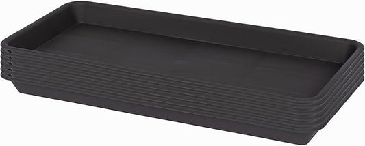 4 Pack of Plastic Plant Tray Saucer Rectangular 17 18 inch, Plant Trays Saucers for Indoors Outdoor, Plant Water Drip Tray for Flower Pot Planter, Windowsill Plant Tray (7.8 X 17.5'', Brown)