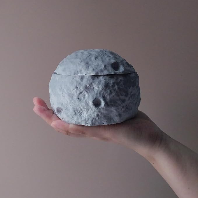Storage Box Silicone Molds, Moon Shape Candle Holder Jewelry Container Resin Concrete Mold, Unique Round Epoxy Resin Casting Molds for Trinket Holder Succulent Pot Art Craft Decor