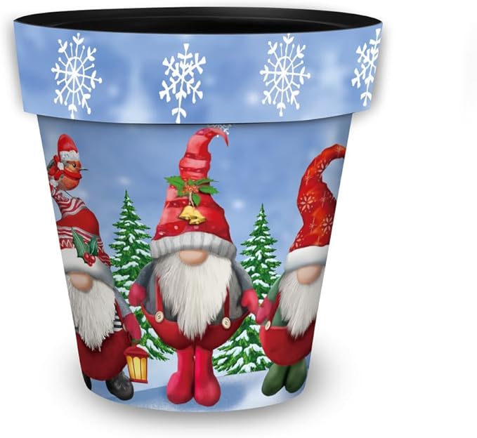 Briarwood Lane Winter Planter 8.5" x 8.5" x 8.5" Winter Gnomes Small for Winter Planter