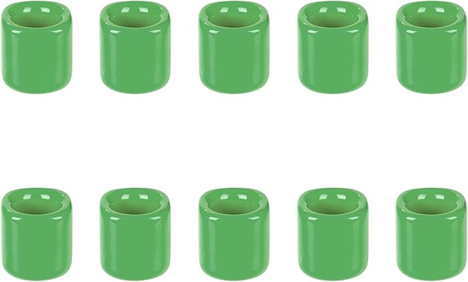 Mega Candles 10 pcs Light Green 1/2 Inch Diameter Ceramic Chime Ritual Spell Candle Holders, Great for Casting Chimes, Meditation, Rituals, Spells, Vigil, Witchcraft, Wiccan Supplies