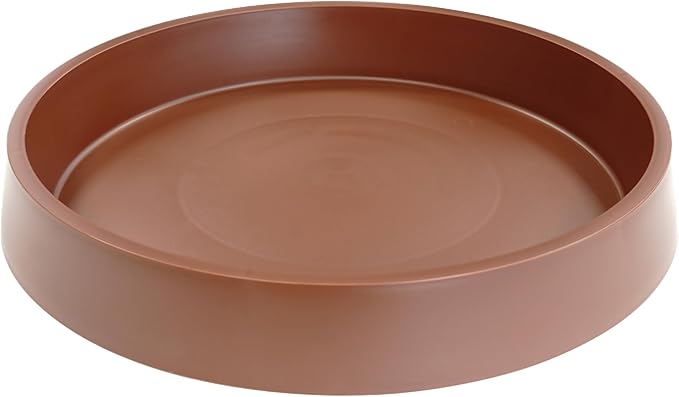 4 Pack Plant Saucer Tray for Ceramic Plastic Pots, 6 inch Plant Saucers for Indoors, Pot Saucers Trays, Flower Planter Water Drip Trays for Pots Base (6", Brown)