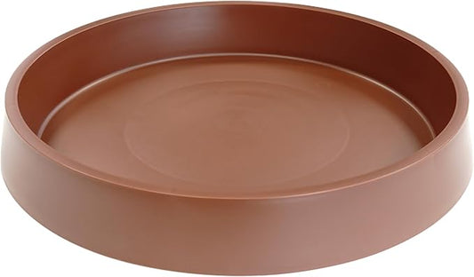 4 Pack Plant Saucer Tray for Ceramic Plastic Pots, 6 inch Plant Saucers for Indoors, Pot Saucers Trays, Flower Planter Water Drip Trays for Pots Base (6", Brown)