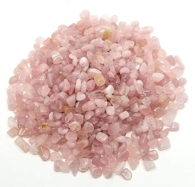 IMALY Rose Quartz Tumbled Chips Stone Polished Crushed Healing Crystal Quartz Pieces Irregular Shaped Stones for Home Decorative Stones Vases Plants Succulents 0.5lb