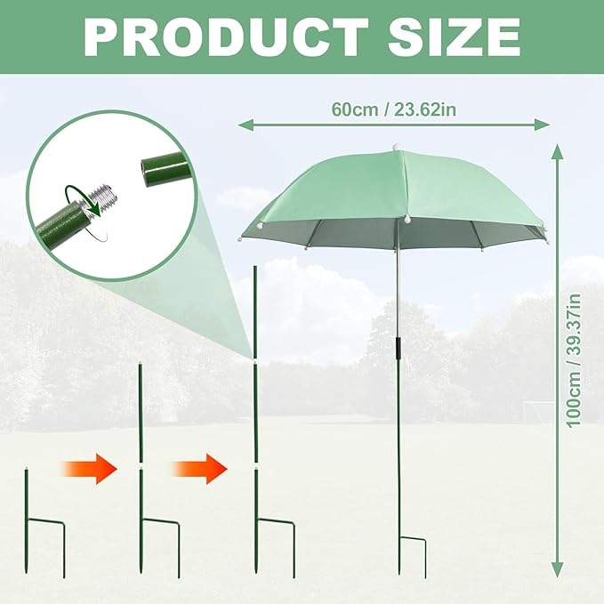 3 PCS Plant Umbrella Shade Cover for Outdoor Plants, 23.6 Inch Sun Protection for Potted Plants, Garden Beds & Patio Flowers, UV Resistant & Easy Setup