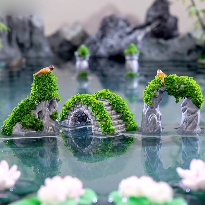 Purple Star Fairy Garden Bridge 11 Pack Mini Bridge for Fairy Garden Accessories Outdoor Small Bridges Miniature Figurines Zen Gardens Terrarium Decor Little Statues Easter Gift Brown