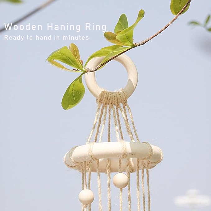 Wooden Wind Chimes for Outside Garden Wind Chimes for Outdoors 10 Brass Hanging Bells Window Patio Porch Wind Chime for Relaxing Home Décor