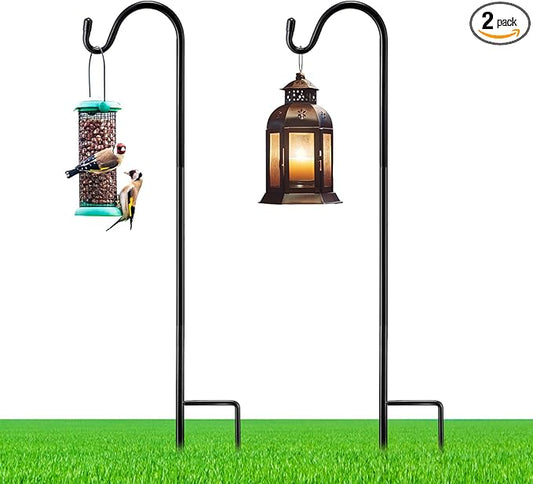 2 Pcs 30 Inch Shepherds Hook for Outdoor Adjustable Bird Feeder Pole Metal Steel Shepard Hooks for Hummingbird Stand Feeder Pole for Garden Plant, Lantern, Hanging Wedding Decor