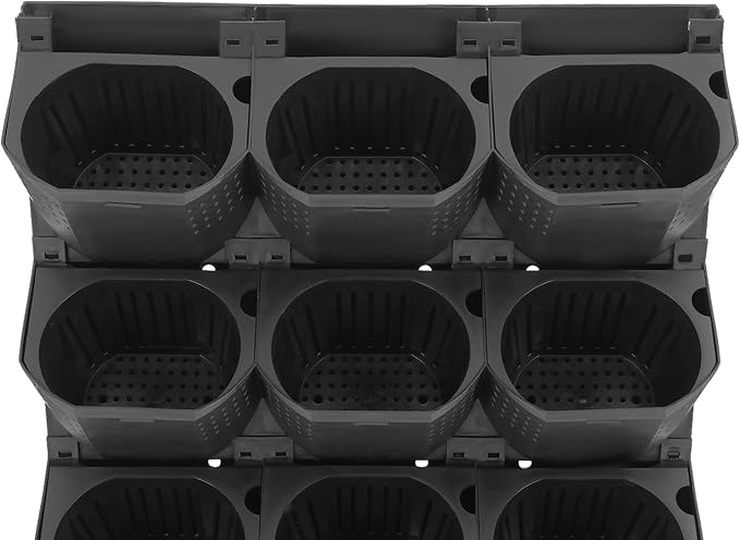 36 Pots Vertical Garden Planter Self Watering Vertical Wall Planter Wall-Mounted Stackable Hanging Planters for Indoor/Outdoor (Black)